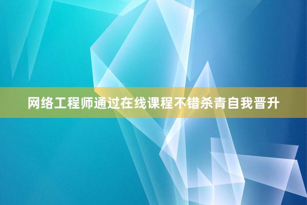 网络工程师通过在线课程不错杀青自我晋升